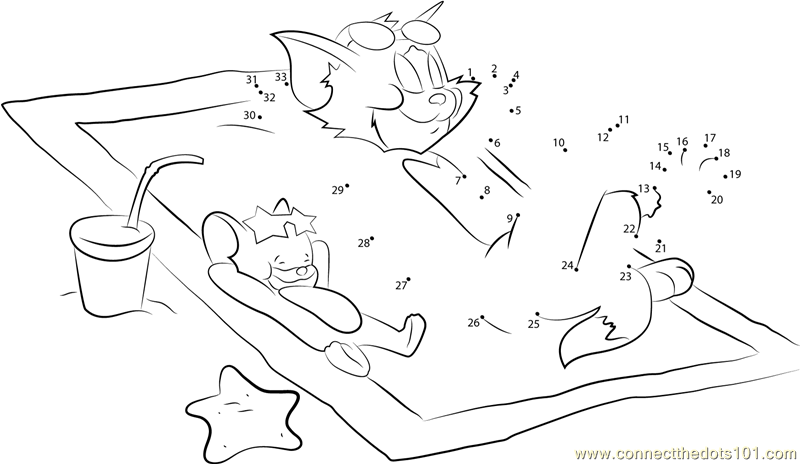 Tom and Jerry Relax on Beach