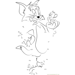 Tom and Jerry Friends Forever Dot to Dot Worksheet