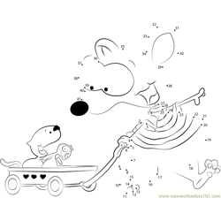 Toopy and Binoo Going Together Dot to Dot Worksheet