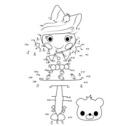 Pizza Cutie Pie Lalaloopsy Dot to Dot Worksheet