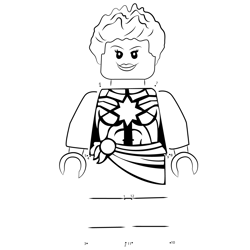 Lego Captain Marvel aka Carol Danvers Dot to Dot Worksheet