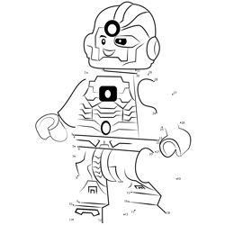 Lego Cyborg Dot to Dot Worksheet