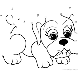 Pet Parade Bulldog Dot to Dot Worksheet