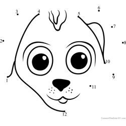Pet Parade European Shorthair Puppy Face Dot to Dot Worksheet