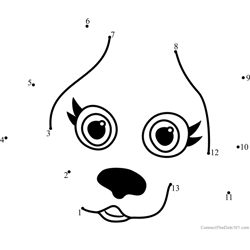 Pet Parade Labrador Puppy Face Dot to Dot Worksheet