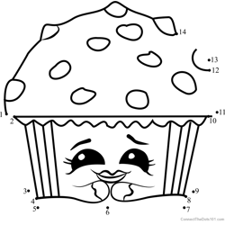 Mary Muffin Shopkins Dot to Dot Worksheet