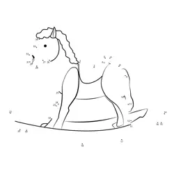 Rocking Equine Numeric Fun Dot to Dot Worksheet