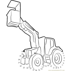 Tractor with Trolley Dot to Dot Worksheet