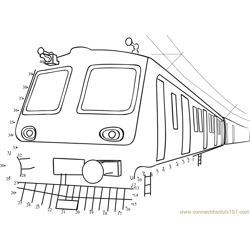 Commuter train Dot to Dot Worksheet