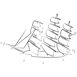 Barco Sailboat Vessel Dot to Dot Worksheet