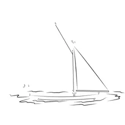 Sailboat on the Waves Dot to Dot Worksheet