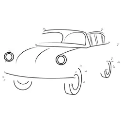Vintage Opel Rekord Automobile Dot to Dot Worksheet