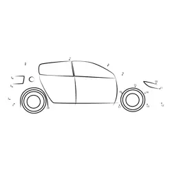Sport Car Side View Fun Dot to Dot Worksheet