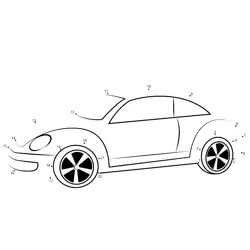 Volkswagen Beetle Vehicle Dot to Dot Worksheet