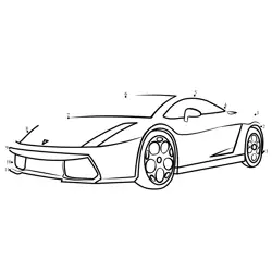 Numbers Form Lamborghini Car Dot to Dot Worksheet