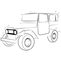 Vintage Land Cruiser Vehicle Dot to Dot Worksheet