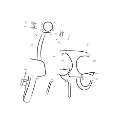 Classic Scooter Number Game Dot to Dot Worksheet