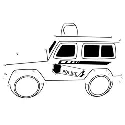 Police Jeep Formation Game Dot to Dot Worksheet