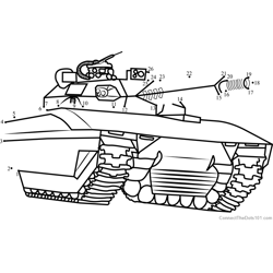 Army Tank Dot to Dot Worksheet