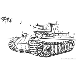 German Panther Army Tank Dot to Dot Worksheet