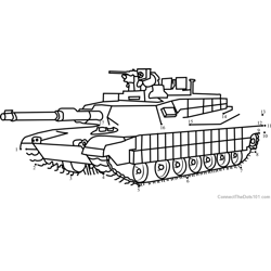 M1 Abrams Army Tank Dot to Dot Worksheet