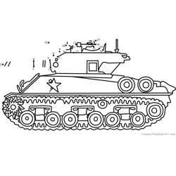 M4 Sherman Army Tank Dot to Dot Worksheet
