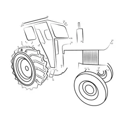 Farm Tractor Vehicle Fun Dot to Dot Worksheet