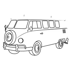 Vintage Volkswagen Van Sketch Dot to Dot Worksheet