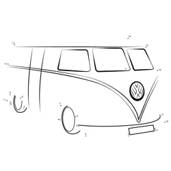 Classic Volkswagen Vehicle Blueprint Dot to Dot Worksheet