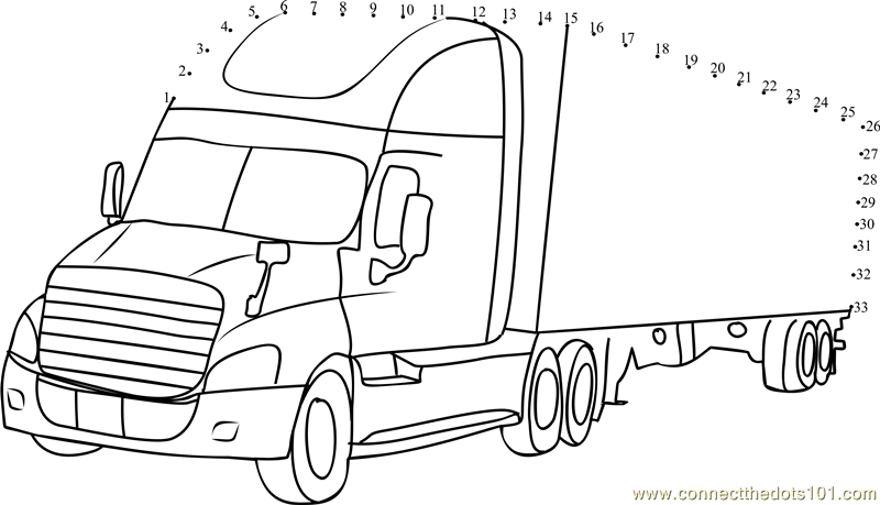 Daimler Truck dot to dot printable worksheet - Connect The Dots