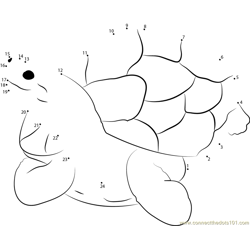 Sitting Turtle Dot to Dot Worksheet