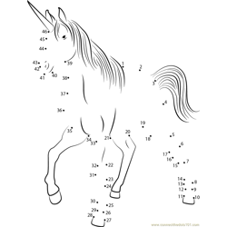 Beautiful Unicorn Dot to Dot Worksheet