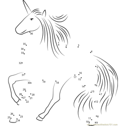 Majestic Unicorn Dot to Dot Worksheet