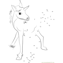 Unicorn Baby Dot to Dot Worksheet