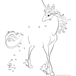 Unicorn Look Back Dot to Dot Worksheet