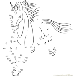 Unicorn by Dolphy Dot to Dot Worksheet