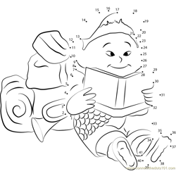 Russell Reading a Book Dot to Dot Worksheet