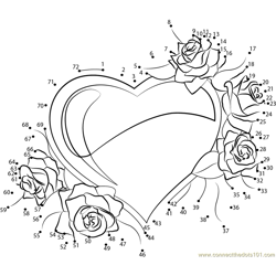 Saint Valentines Day Heart Dot to Dot Worksheet