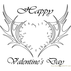 Valentine Day Love Dot to Dot Worksheet