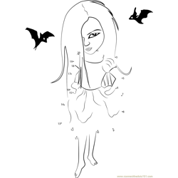 Vampire Women with Bats Dot to Dot Worksheet