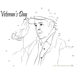 Salute on Veterans Day Dot to Dot Worksheet