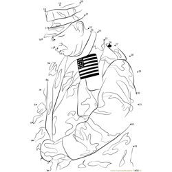 Veterans Day Respect Dot to Dot Worksheet