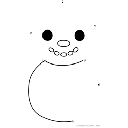 Baby Snowman Animal Crossing Dot to Dot Worksheet