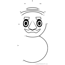 Papa Snowman Animal Crossing Dot to Dot Worksheet