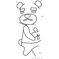 Teddy Animal Crossing Dot to Dot Worksheet