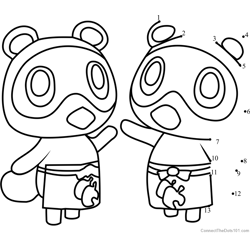 Timmy and Tommy Animal Crossing Dot to Dot Worksheet