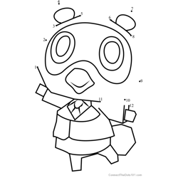 Tommy Animal Crossing Dot to Dot Worksheet