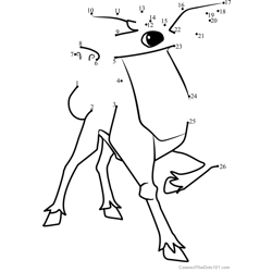 Deer Animal Jam Dot to Dot Worksheet