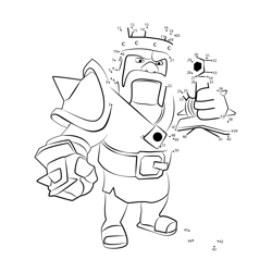 Barbarian King from Clash of the Clans Dot to Dot Worksheet