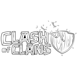 Clash of Clans Logo Dot to Dot Worksheet